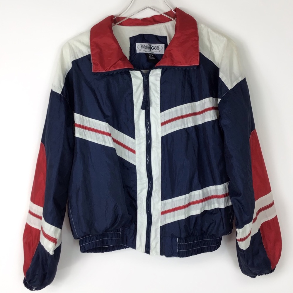 Vtg 90s windbreaker track jacket Forteza color M - Picture 4 of 6
